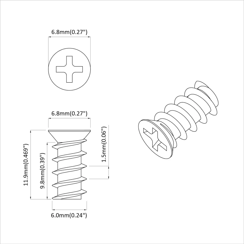 vidaXL Βίδα 2 pcs Ασημί M6 x 12 mm Σίδερο