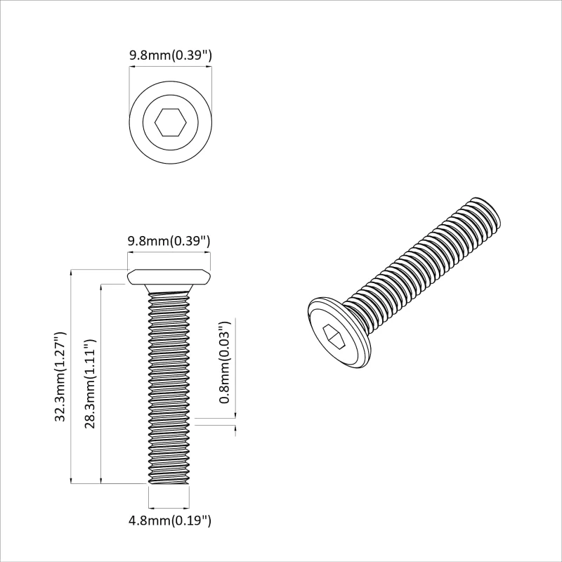 vidaXL Βίδα 2 pcs Ασημί 5 x 30 mm Σίδερο