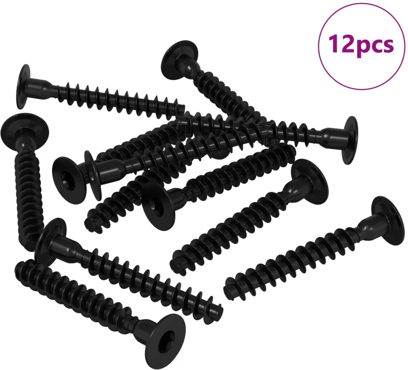 vidaXL Βίδα Κεφαλής Σockets 12 pcs Μαύρο M5 x 40 mm Σίδερο