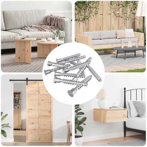 vidaXL Βίδες Επιβεβαίωσης 12 pcs Ασημί Ø7 x 50 χιλ Μέταλλο