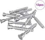 vidaXL Βίδες Επιβεβαίωσης 12 pcs Ασημί Ø7 x 50 χιλ Μέταλλο