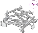 vidaXL Ξυλοβίδες 12 pcs Ασημί M6 x 70 χιλ. Ατσάλι