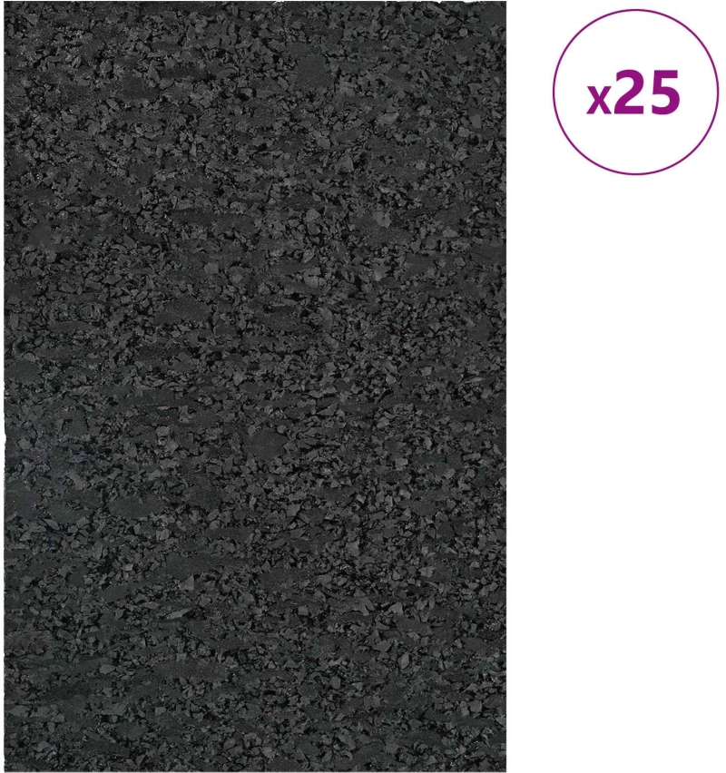 vidaXL Πατάκι Αυλής από Καουτσούκ Μαύρο 6 x 9 x 1 εκ Λάστιχο