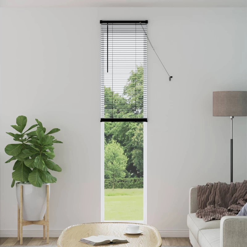 vidaXL Βενετσιάνικη Σκίαση Μαύρο 213 x 60 εκ PVC