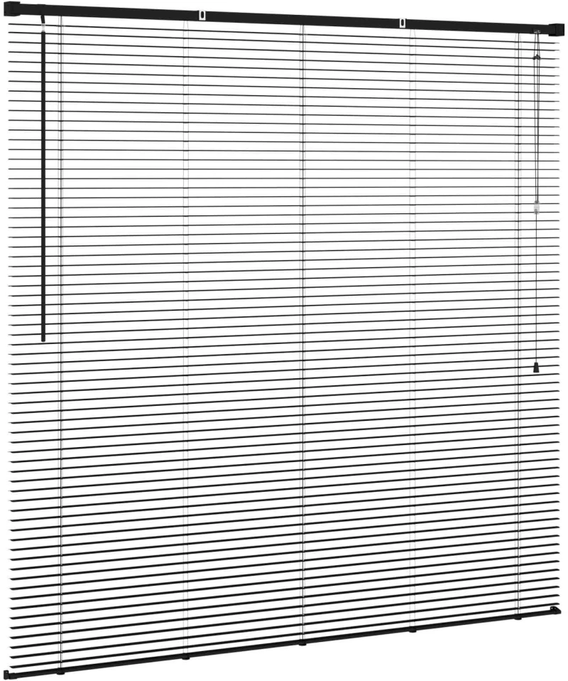 vidaXL Βενετσιάνικη Σκίαση Μαύρο 150 x 140 εκ. PVC