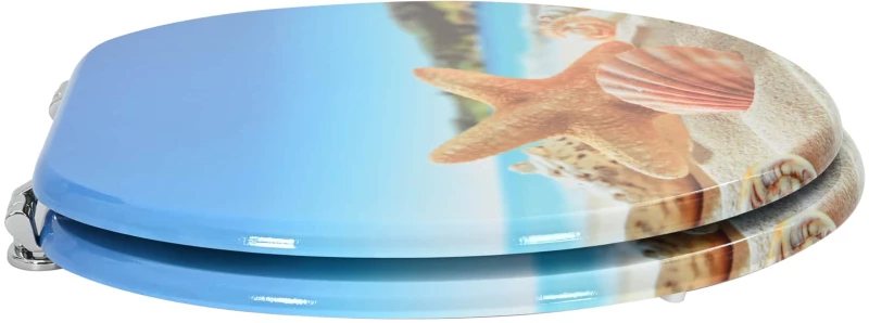 vidaXL Μαλακή κλειστή λεκάνη Ανοιχτό μπλε 44 x 38 εκ. Πίνακας MDF
