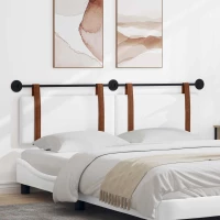 vidaXL Κρεμαστό Κεφαλάρι Επιτοίχιο Λευκός 190 x 55 x 5 εκ Αντίκα PU