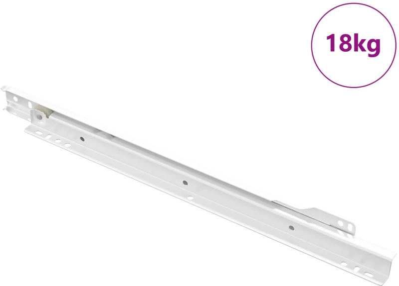 vidaXL Οδηγός Συρταριού 63 pcs Λευκό Ατσάλι