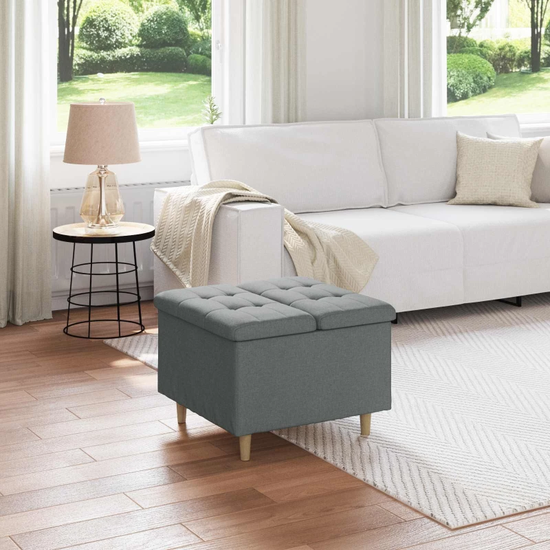 vidaXL Οθωμανικό αποθήκευσης Σκούρο Γκρι 60 x 60 x 45 cm ύφασμα