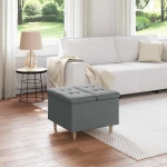 vidaXL Οθωμανικό αποθήκευσης Σκούρο Γκρι 60 x 60 x 45 cm ύφασμα