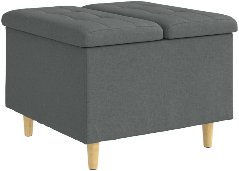 vidaXL Οθωμανικό αποθήκευσης Σκούρο Γκρι 60 x 60 x 45 cm ύφασμα