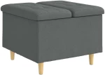 vidaXL Οθωμανικό αποθήκευσης Σκούρο Γκρι 60 x 60 x 45 cm ύφασμα