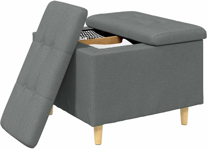 vidaXL Οθωμανικό αποθήκευσης Σκούρο Γκρι 60 x 60 x 45 cm ύφασμα