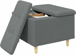 vidaXL Οθωμανικό αποθήκευσης Σκούρο Γκρι 60 x 60 x 45 cm ύφασμα