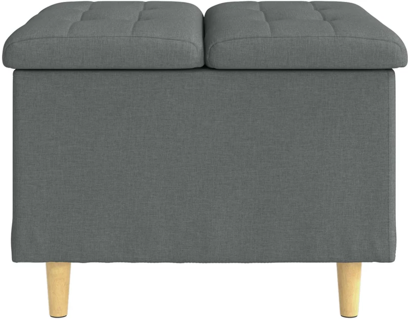 vidaXL Οθωμανικό αποθήκευσης Σκούρο Γκρι 60 x 60 x 45 cm ύφασμα