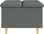 vidaXL Οθωμανικό αποθήκευσης Σκούρο Γκρι 60 x 60 x 45 cm ύφασμα