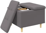 vidaXL Οθωμανικό αποθήκευσης Γκρι 60 x 60 x 45 cm Τεχνητό δέρμα