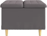 vidaXL Οθωμανικό αποθήκευσης Γκρι 60 x 60 x 45 cm Τεχνητό δέρμα