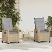 vidaXL Καρέκλα Κήπου 2 pcs Μπέζ και Ανοιχτό Γκρι 56 x 60 x 112 εκ.