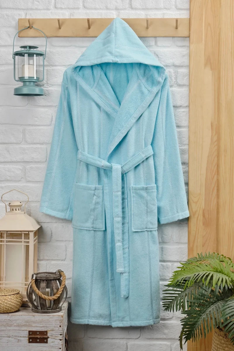 Stewehome Μπουρνούζι με Κουκούλα – Γαλάζιο S - XL (S/M) 112x115 cm