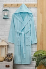 Stewehome Μπουρνούζι με Κουκούλα – Γαλάζιο S - XL (S/M) 112x115 cm