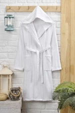 Stewehome Μπουρνούζι με Κουκούλα – λευκό S - XL (S/M) 112x115 cm