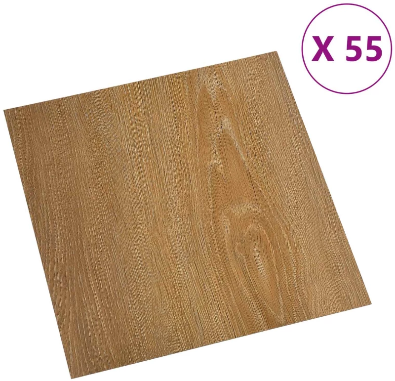 vidaXL Πλάκες Δαπέδου 55 pcs Καφέ 5,11 τ.μ. PVC