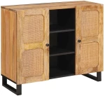 vidaXL Highboard με αποθήκευση Καφέ 90 x 33 x 75 εκ Στερεό ξύλο μάνγκο