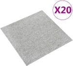 vidaXL Χαλί 20 pcs Ανοιχτό γκρι 50 x 50 cm 100% Πολυπροπυλένιο