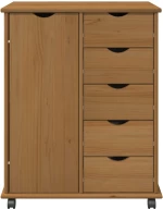 vidaXL Κινητό Ντουλάπι Μέλι Καφέ 63,5 x 39 x 79 εκ. Στερεό ξύλο πεύκου