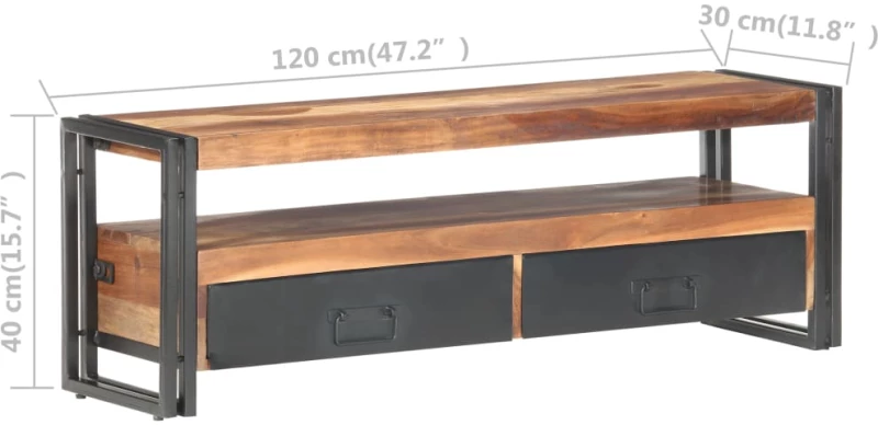 vidaXL Έπιπλο Τηλεόρασης 120 x 30 x 40 εκ. από Μασίφ Ξύλο