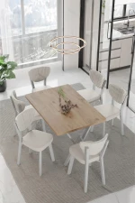 Stewehome Σετ Τραπεζαρίας με Τραπέζι & 6 Καρέκλες Δρυς 6x80 cm
