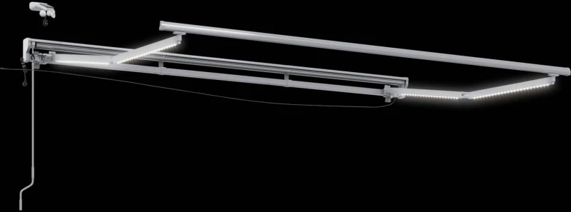 vidaXL Ηλεκτρικό πλαίσιο τέντας με LED Λευκός 3 x 2 m Αλουμίνιο