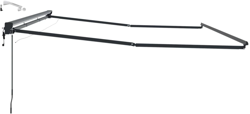 vidaXL Ηλεκτρικό πλαίσιο τέντας με LED Ανθρακί 4 x 3,5 μ Αλουμίνιο