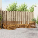 vidaXL Σειρά Καναπέ Εξωτερικού 6 pcs Φυσικό
