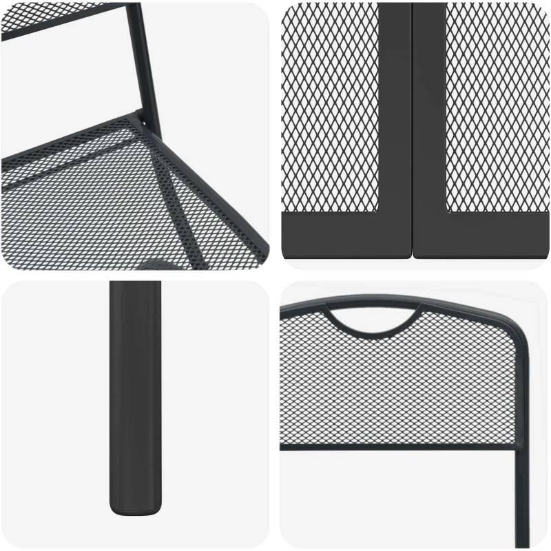 vidaXL Σετ Εξωτερικών Επίπλων 7 pcs Ανθρακί Σίδηρος και Χάλυβας