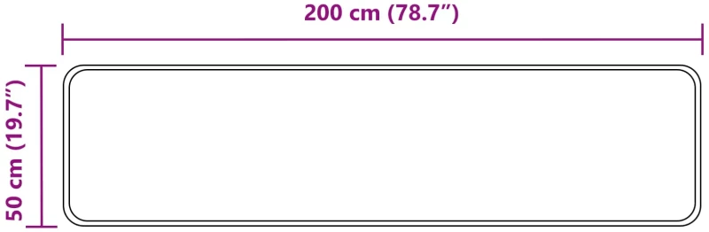 vidaXL Χαλί Runner MARSA Μαύρο 50 x 200 εκ. Πολυέστερ και PVC