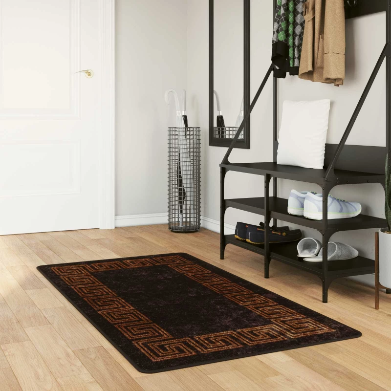 vidaXL Χαλί Runner MARSA Μαύρο 80 x 200 cm Πολυέστερ και PVC