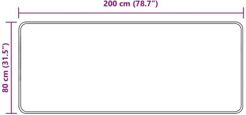 vidaXL Χαλί Runner MARSA Μαύρο 80 x 200 cm Πολυέστερ και PVC