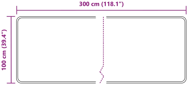 vidaXL Χαλί Runner MARSA Μαύρο 100 x 300 cm Πολυέστερ και PVC