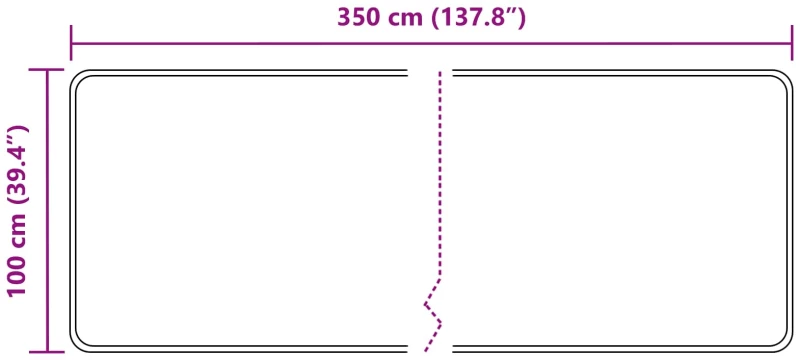 vidaXL Χαλί Runner MARSA Μαύρο 100 x 350 εκ. Πολυέστερ και PVC