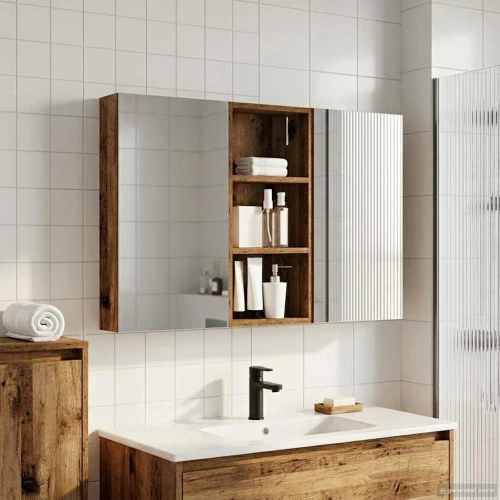 vidaXL Σετ Ντουλαπιών Μπάνιου με ράφι 3 pcs 110 x 10,5 x 60,5 εκ