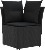 vidaXL Σύνολα επίπλων με μαξιλάρι 6 pcs Μαύρο Ράτα PE