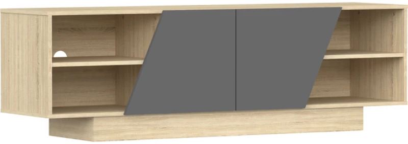 Έπιπλο τηλεόρασης Stevie pakoworld sonoma-ανθρακί 160x40x50εκ