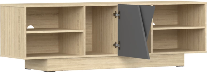 Έπιπλο τηλεόρασης Stevie pakoworld sonoma-ανθρακί 160x40x50εκ
