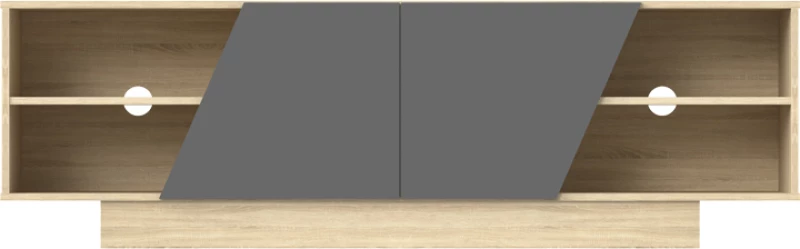 Έπιπλο τηλεόρασης Stevie pakoworld sonoma-ανθρακί 160x40x50εκ