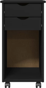vidaXL Κινητό Ντουλάπι Μαύρο 34 x 39 x 65,5 cm Στερεό πεύκο