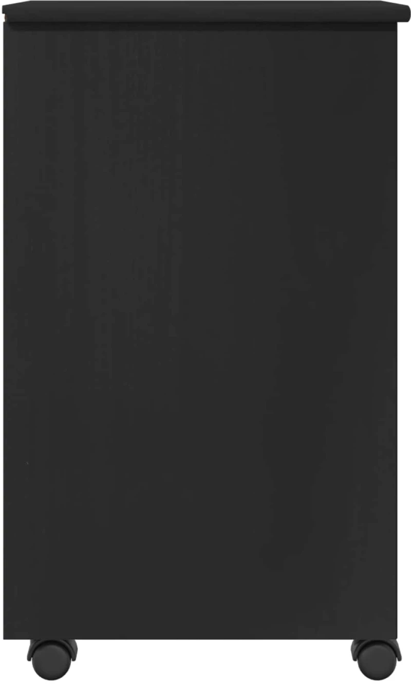 vidaXL Κινητό Ντουλάπι Μαύρο 34 x 39 x 65,5 cm Στερεό πεύκο