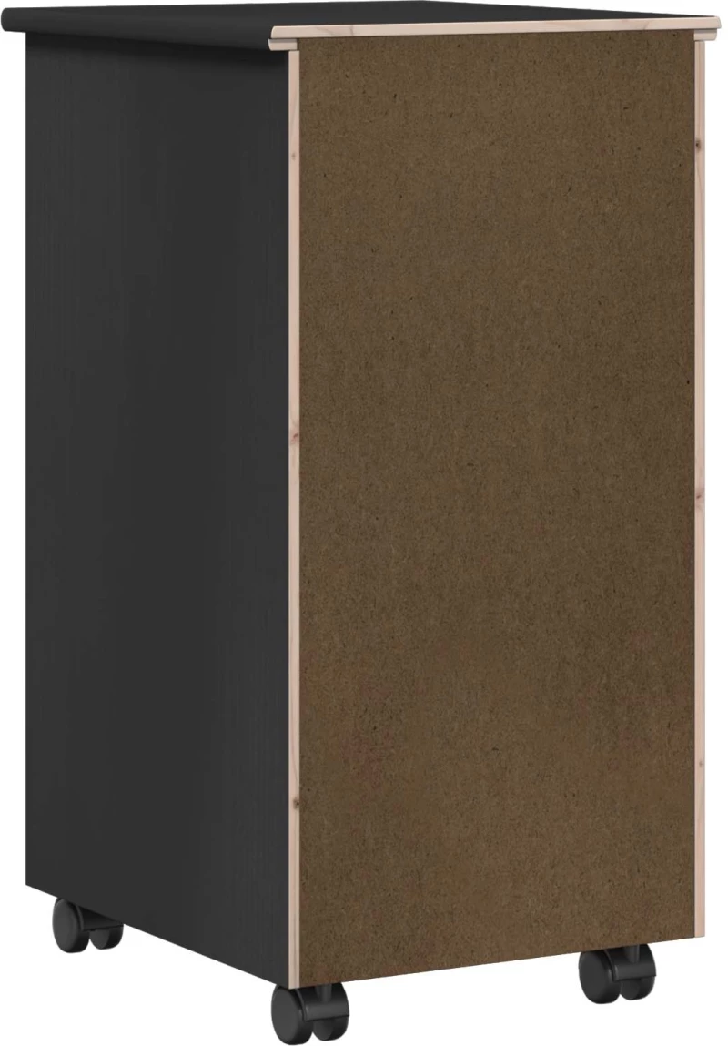 vidaXL Κινητό Ντουλάπι Μαύρο 34 x 39 x 65,5 cm Στερεό πεύκο