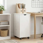 vidaXL Κινητό Ντουλάπι Λευκό 34 x 39 x 65,5 cm Στερεό ξύλο πεύκου